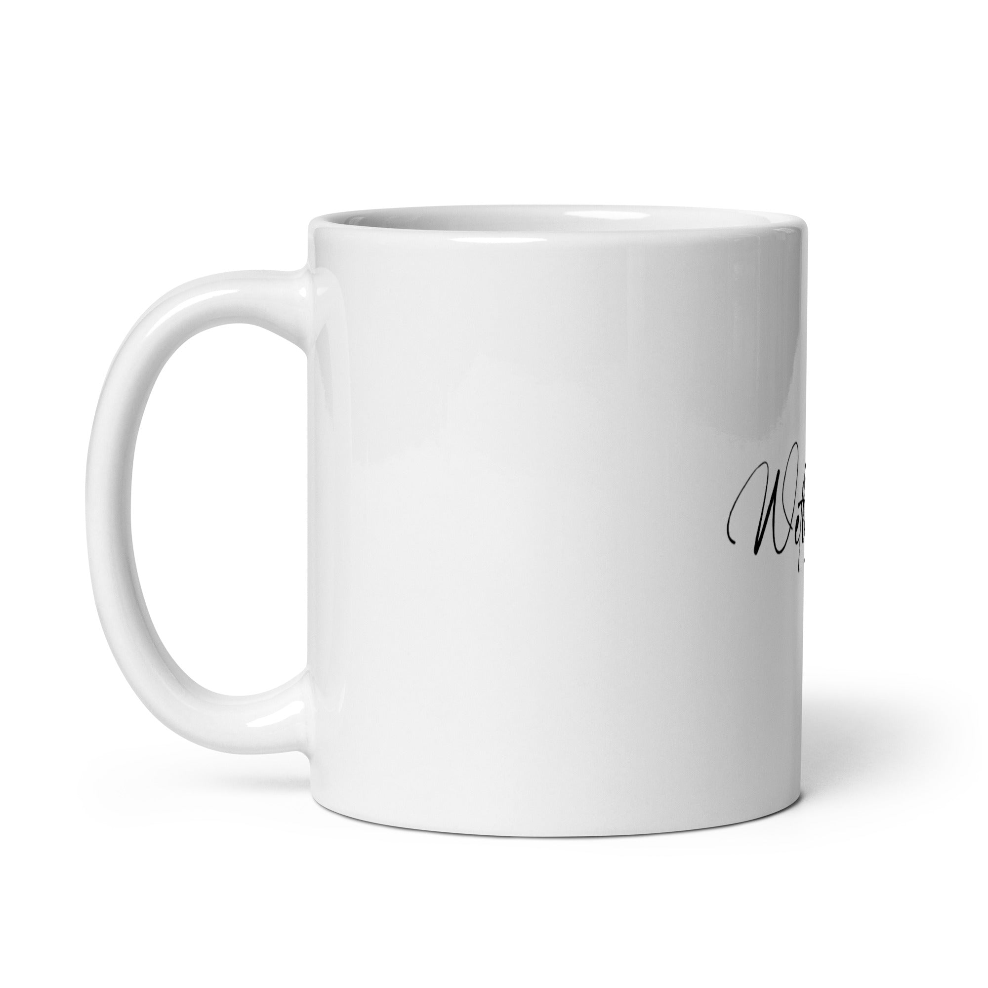 White glossy mug