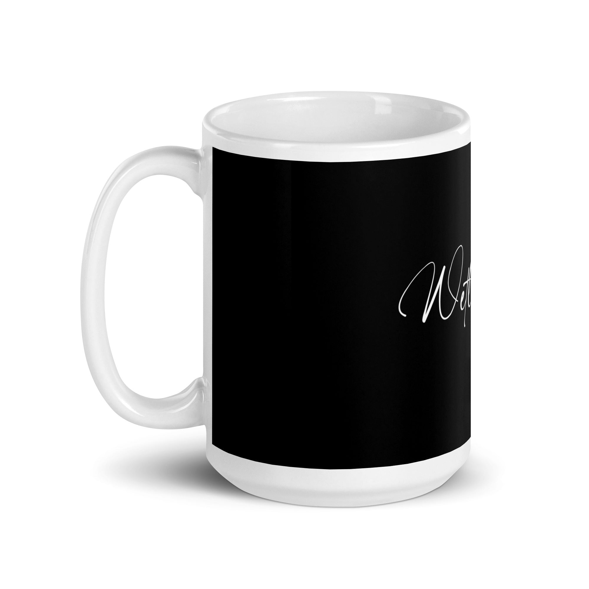 White glossy mug